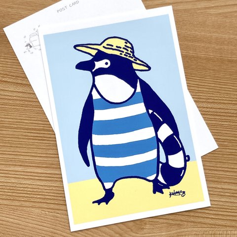 わたぬき けい ポストカード284「うきわとペンギン」