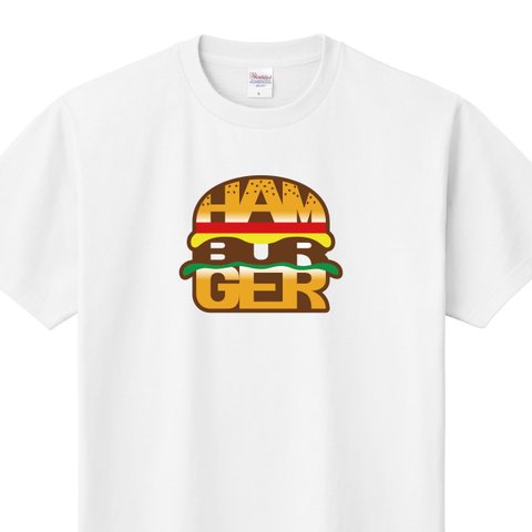 ハンバーガーTシャツ【カラー：ホワイト】