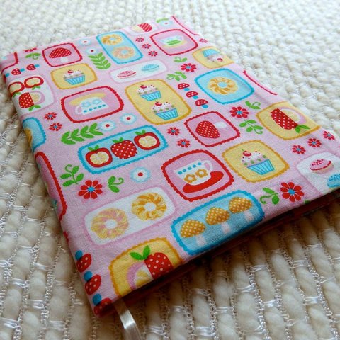 ティータイムノートブックカバーとレトロロマンチックノートブック、Tea time notebook, Cute donut cupcake fabric covered retro notebook