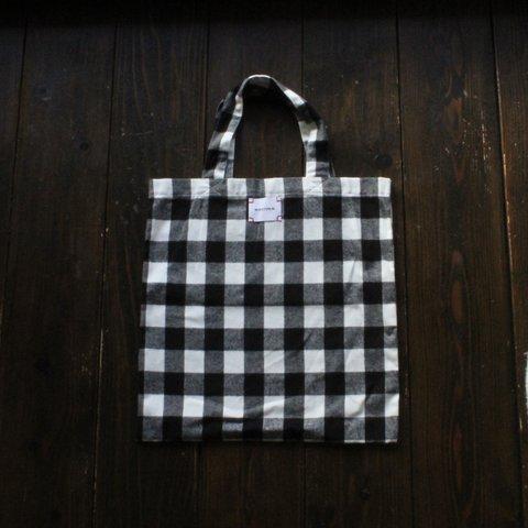 【SHOULDER BAG/COTTON FLANNEL3】ショルダーバッグ　トートバッグ　エコバッグ　チェック　コットン　通勤通学　大容量　フランネル