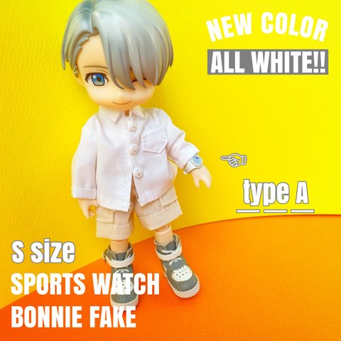 再販×3♛︎【SPORTS WATCH】S size 〈ALL WHITE，typeA〉