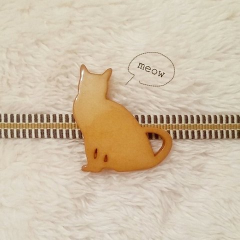 帯留め caramel cat meow 