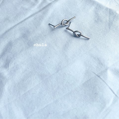 "chula" mat silver knot pierce