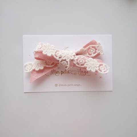 Linen lace ribbon♡ pink