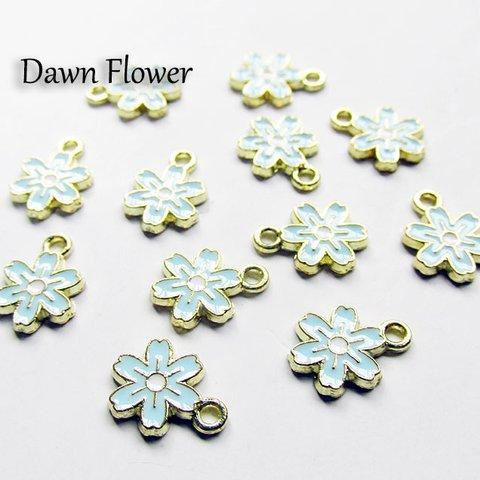 【D-0396】20pcs　桜　12×8mm　ライトブルー　チャーム