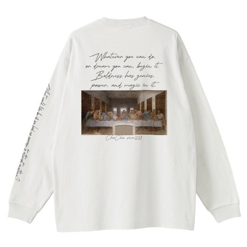 ロングスリーブＴシャツ　Last supper   「最後の晩餐」／レオナルド・ダ・ヴィンチ　Leonardo da Vinci   ビックシルエット　極厚生地　コットン100% パブリックドメイン 