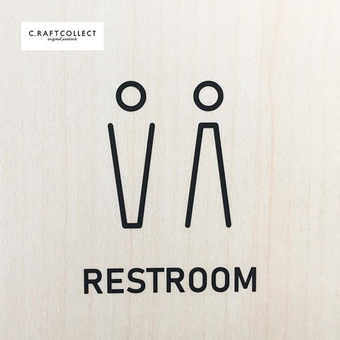 トイレマーク　RESTROOM カッティングシート　切文字　ピクトサイン　ピクトグラム　男女 type-A