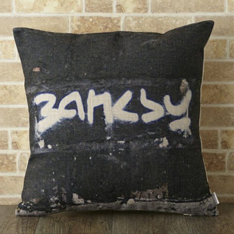 Banksy ロゴ カバー  jubileecushionba014