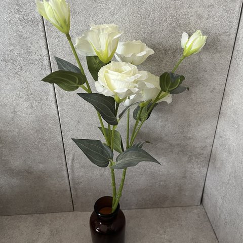 ２本　トルコキキョウ　ホワイト　造花　アーティフィシャルフラワー