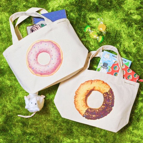 カラフル🌈シュガーつき！ドーナツトートバッグ🍩