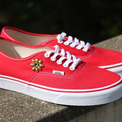 【CUSTOM】 フラワースタッズ VANS AUTHENTIC SHOES RED