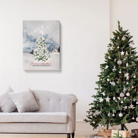 クリスマスツリーのキャンバス　/ i1066 / 冬景色　オーナメント　人気のクリスマスツリー