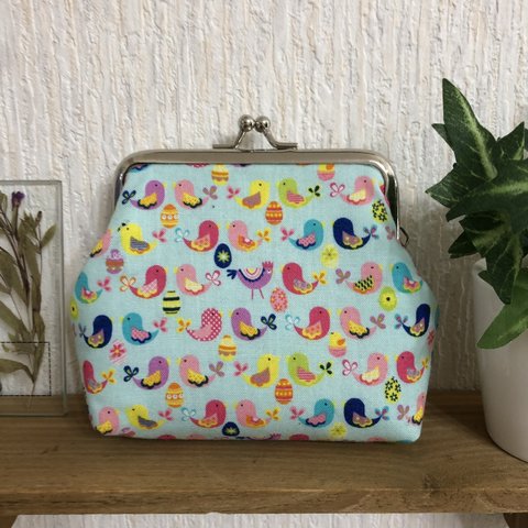 オーダー品☆小さな小鳥さんのがま口財布👛