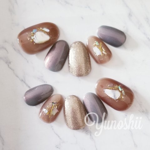 Shell Flake Nail Brown