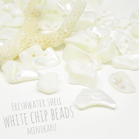 white chip shell beads～ 15pcs