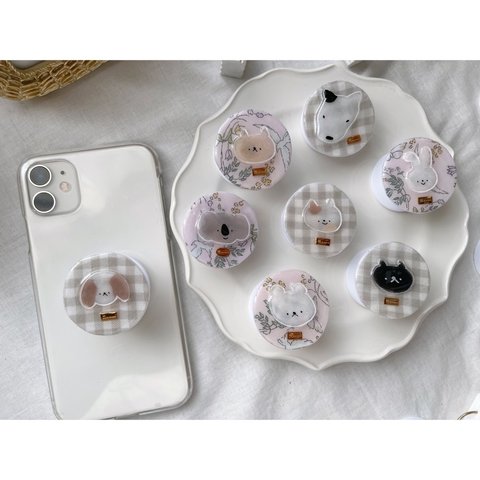 スマホグリップ  ˎˊ˗　ベージュのくま🧸