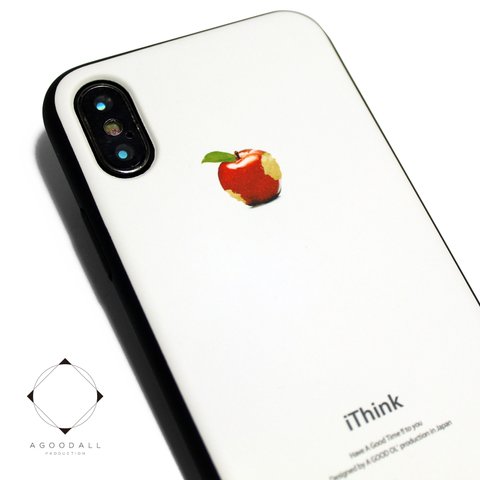 iphoneXケース / iphoneXsケース 軽量レザーケースiphoneXカバー（ホワイト×ブラック）apple　アップル 赤リンゴ　アイフォンケース iphoneケース 　耐衝撃