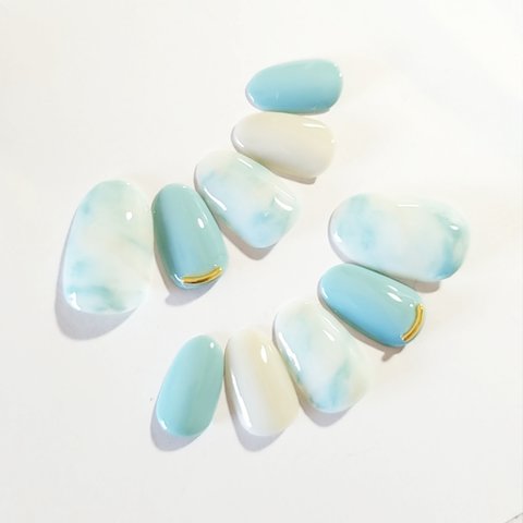 Sheer Marble Nail Iceblue