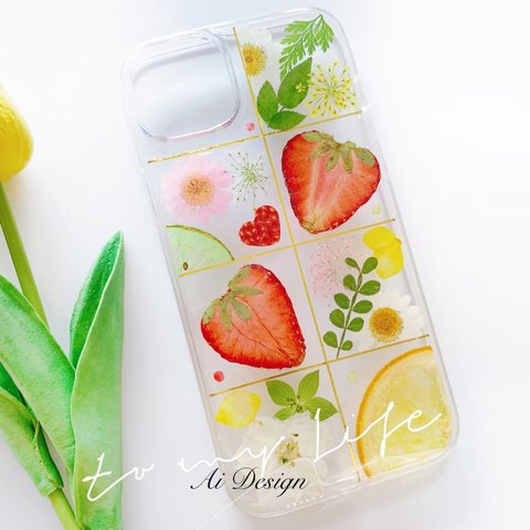 ♡押しフルーツケース✨ドライフルーツ スマホケース✨ハンドメイド/iPhoneケース