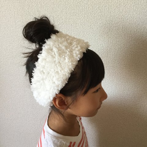 キッズサイズ☆ファーヘアバンド（プードルファー３色）