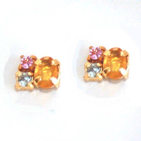 - amami - Yellow & Pink Sapphire & Aquamarine Earrings