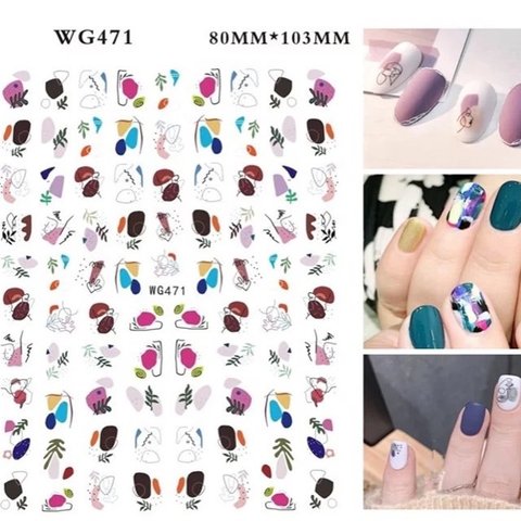 nailsticker　ネイルシール　ニュアンスネイル　塗りかけネイル　現代アート　くすみカラー