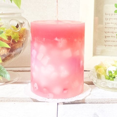 Φ7.8cm×H10cm ペタルキャンドル (ブーゲンビリア) № 000693 /Gradation Candle