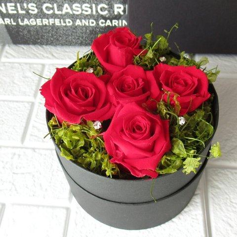 お祝い・BOXアレンジ・贈り物・記念日・プレゼント・母の日・真っ赤・赤い・バラ・フラワーボックス【プリザーブドフラワー】L'amour：ラムール