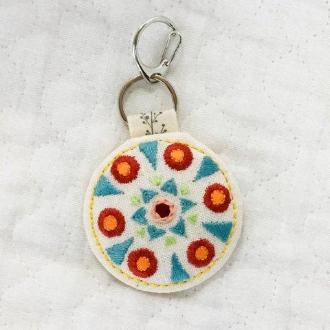 刺繍のキーホルダー・丸型②