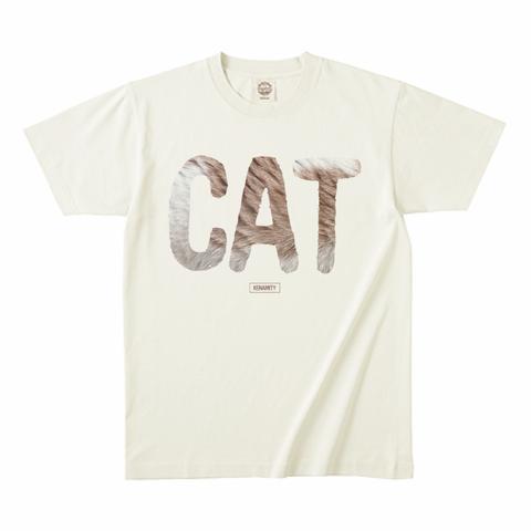 猫の毛並みTシャツ（クリームアンドホワイト）_KENAMITY_A0001-2