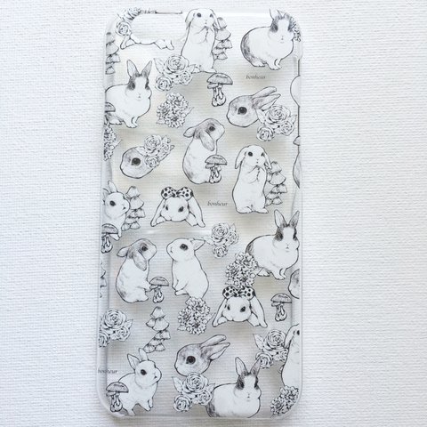 【iPhone】うさぎ透明スマホケース