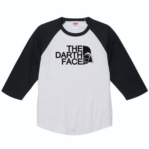 【送料無料】【新品】THE DARTH FACE ダースフェイス 七分袖 Tシャツ 長袖 パロディ おもしろ 白 メンズ サイズ プレゼント 
