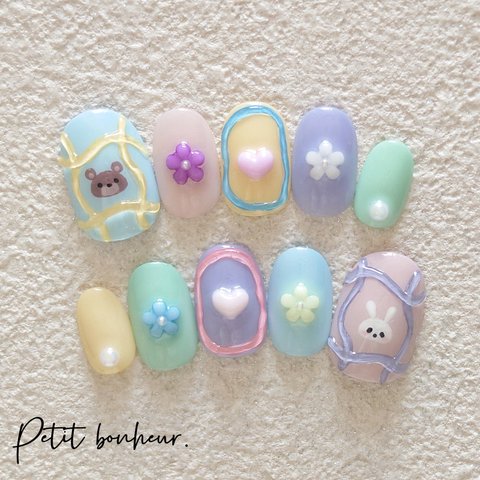 パステルあにまる♡nail