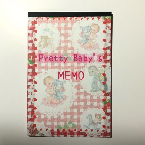 新作♡つづりメモ30枚♪  レトロBaby  ハガキサイズ     