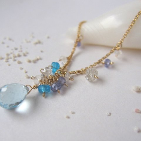 Aqua Prism ネックレス14KGF