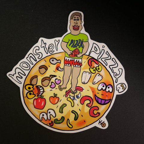 #29  結構大きめのステッカー『monster pizza』