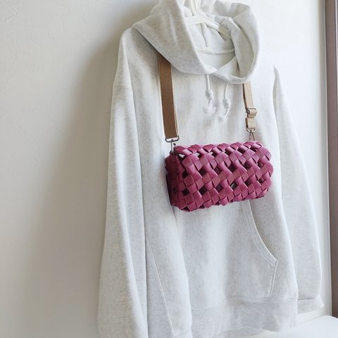 【ラッピング無料】 春 夏  みんなのショルダーバッグ bag for all ボディバッグにも 2way 抹茶グリーン   かごバッグ ギフト 母の日 父の日 誕生日