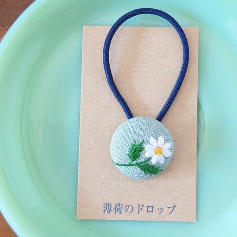 「マーガレット・ミント29」刺繍ヘアゴム★送料込み★