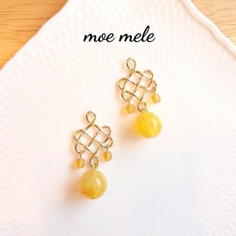 Honey yellowとワッフルピアス／イヤリング