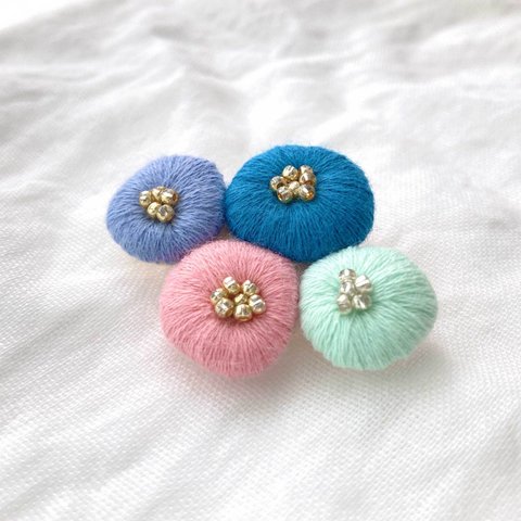 【刺繍】パステルカラーのブローチ✿（2792）