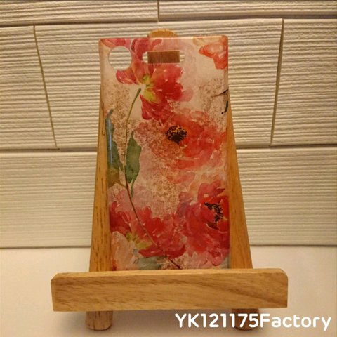 order(ご参考まで)水彩画タッチ「淡いお花」のスマホケース(ピンクVer.)