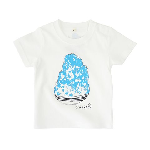 かき氷ベビーTシャツ 80 90 BlueHawaii