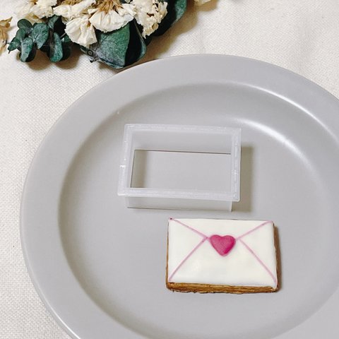 長方形(4cm )クッキー型　封筒　誕生日　バレンタイン