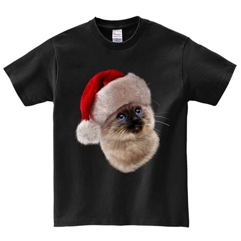 半袖Tシャツ 【サンタの帽子をかぶったシャムネコ ねこ 猫】 by FOX REPUBLIC