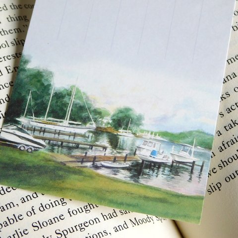 水彩画一筆箋014「 湖畔」２５枚