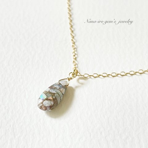 14kgf Copper opal necklace