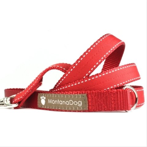 犬リード 幅1.9㎝ Saddle Stitch Red