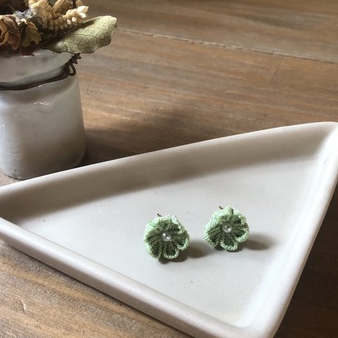 💚花一輪ピアス(緑)💚