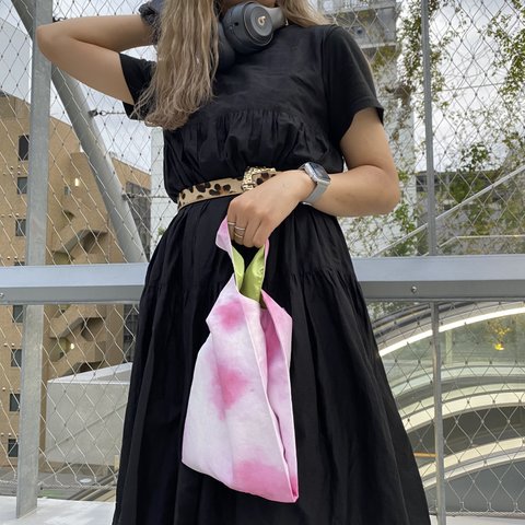 tie-dye reversible tote bag [mini] -----タイダイ　トートバック　ミニバック　エコバック　サテンバッグ