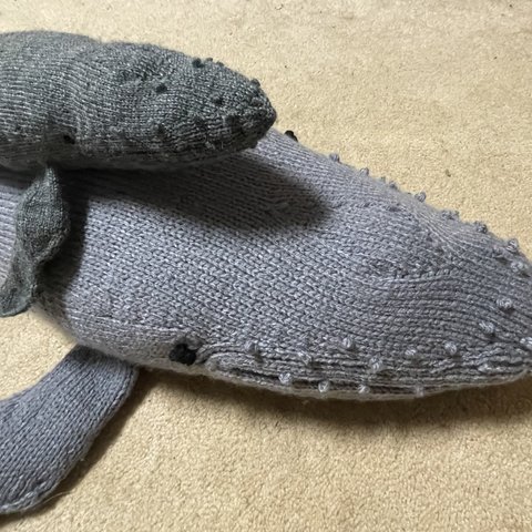 編み海洋生物ザトウクジラ魅力的かわいい編みぐるみ (母親サイズ） Knit Sea Creatures Humpback Whale Amigurumi (mother size)